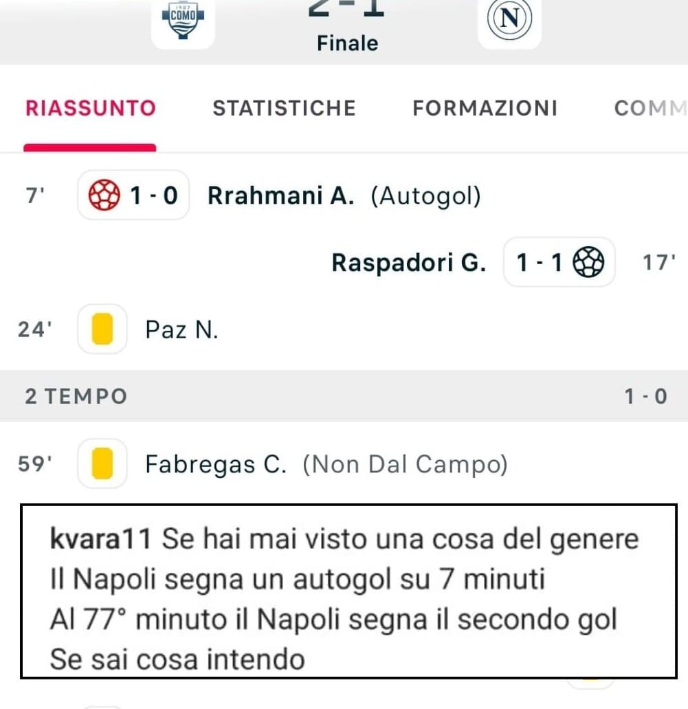 Como-Napoli, messaggio misterioso del fratello di Kvaratskhelia